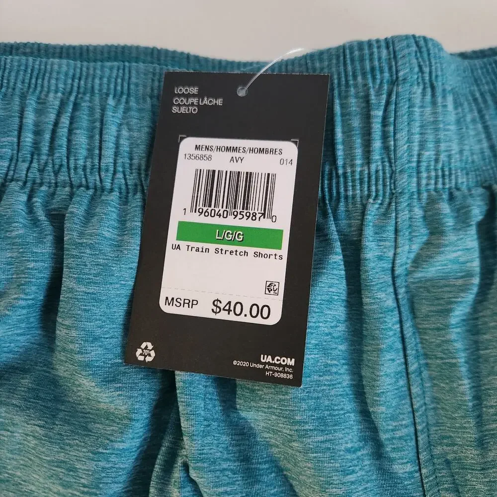 Under Armour Men's UA train stretch shorts truquoise / green size Large regular